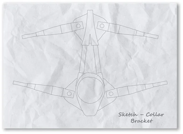 Hand drawn sketch on crinkled paper of a facade collar detail & stabilizing cables for the Kookmin Bank HQ in Seoul.