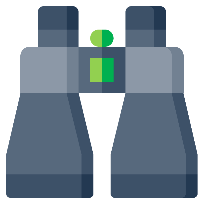Cartoon image of binoculars.
